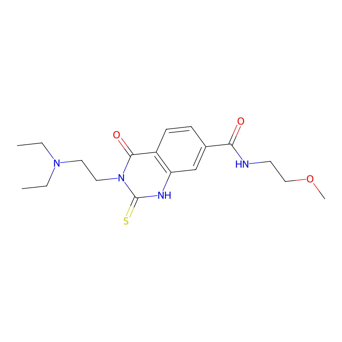 3-(2-(diethylamino)ethyl)-N-(2-methoxyethyl)-4-oxo-2-thioxo-1,2,3,4-tetrahydroquinazoline-7-carboxamide molecular structure, CAS 422528-14-1