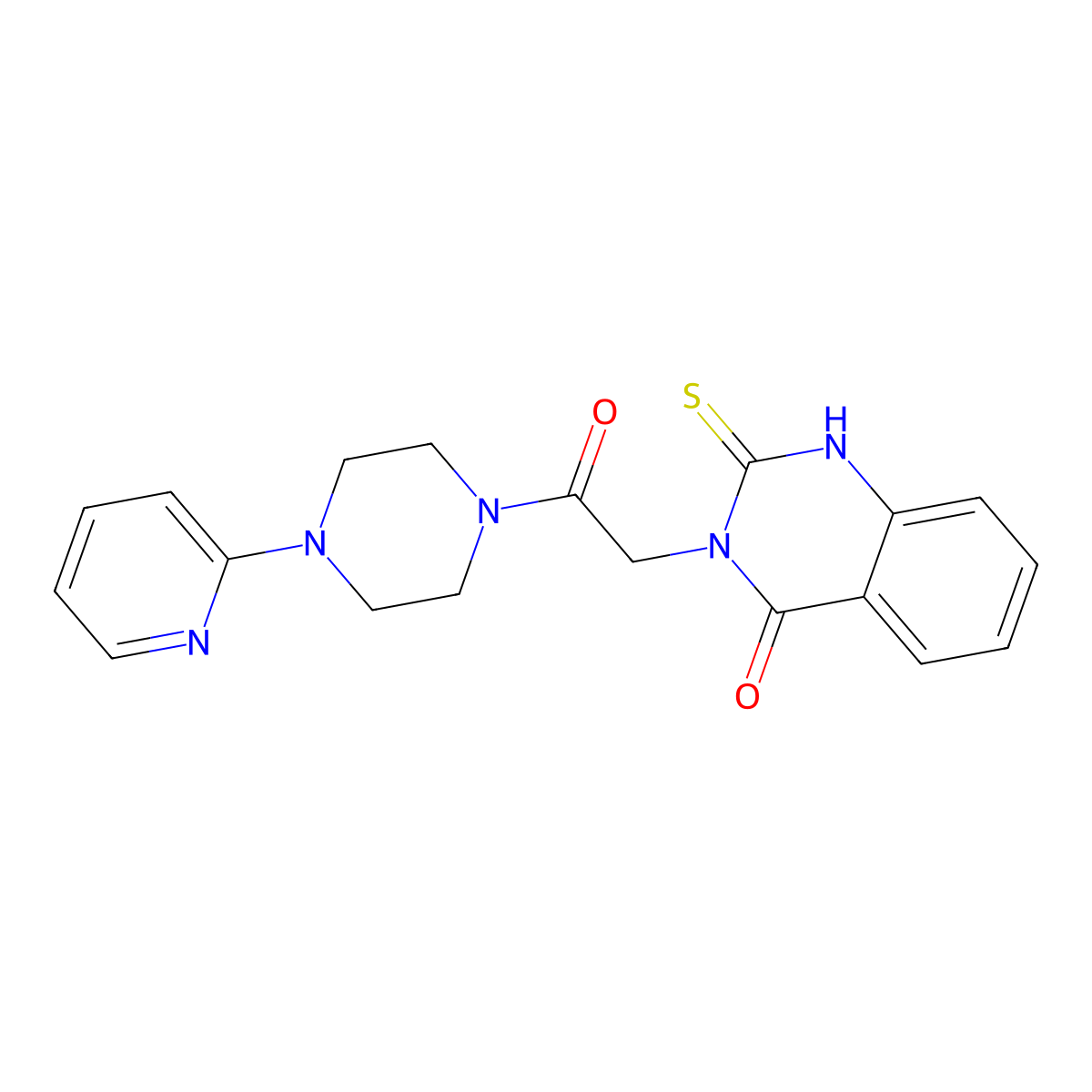 3-[2-oxo-2-(4-pyridin-2-ylpiperazin-1-yl)ethyl]-2-sulfanylidene-1H-quinazolin-4-one molecular structure, CAS 422528-18-5