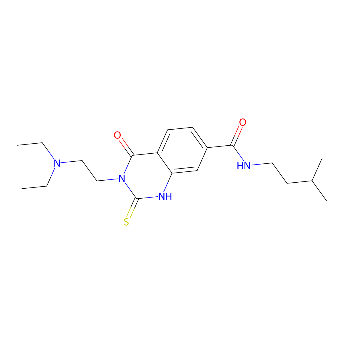 3-(2-(diethylamino)ethyl)-N-isopentyl-4-oxo-2-thioxo-1,2,3,4-tetrahydroquinazoline-7-carboxamide molecular structure, CAS 422528-35-6