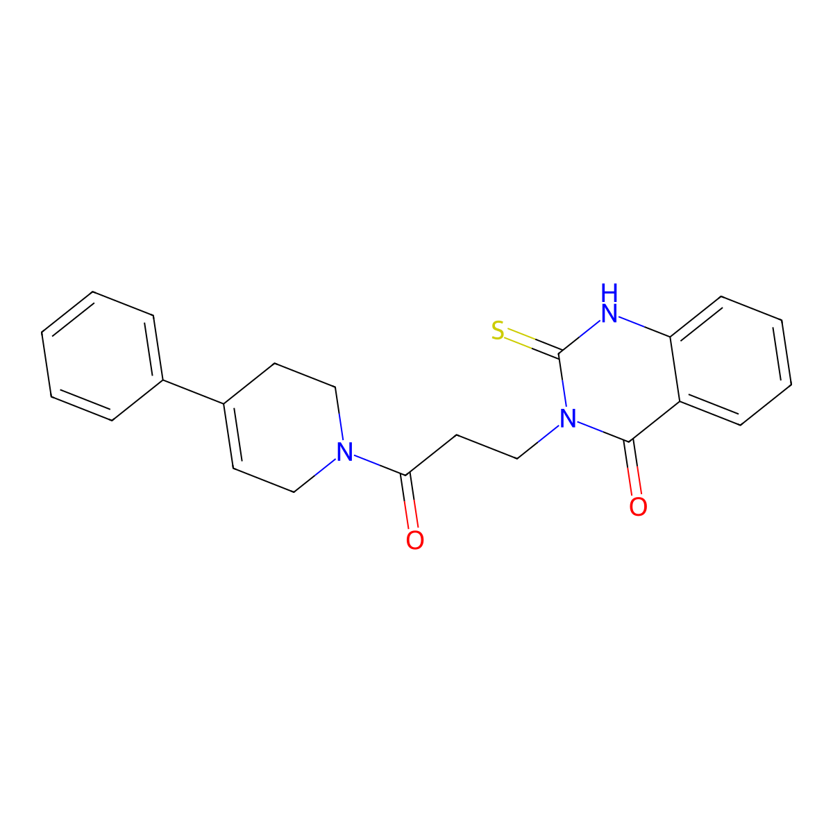 3-[3-oxo-3-(4-phenyl-3,6-dihydro-2H-pyridin-1-yl)propyl]-2-sulfanylidene-1H-quinazolin-4-one molecular structure, CAS 422528-36-7