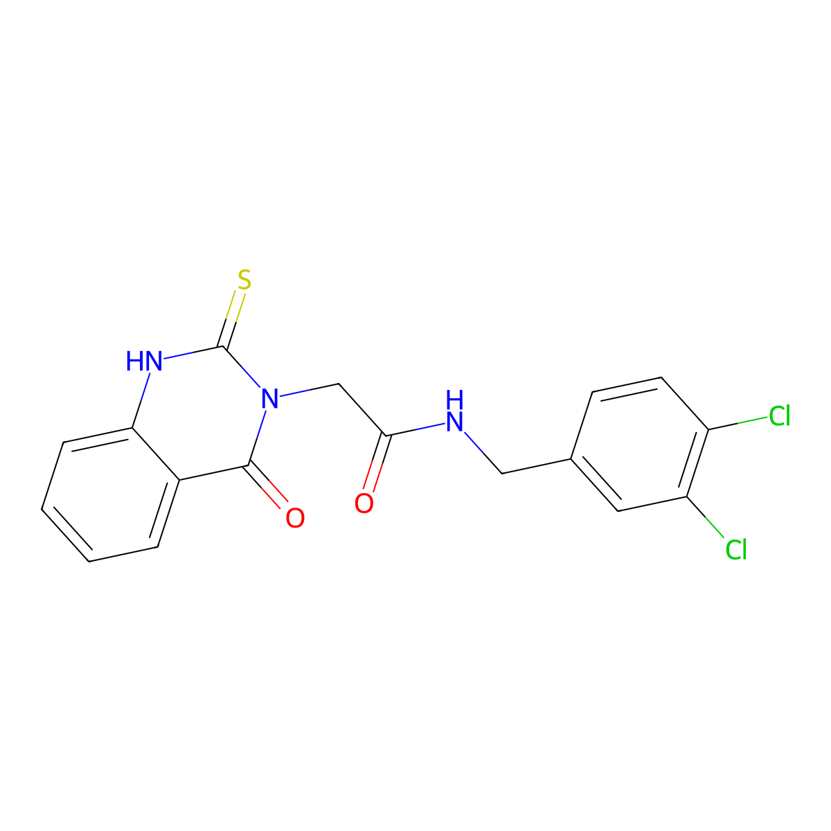 N-[(3,4-dichlorophenyl)methyl]-2-(4-oxo-2-sulfanylidene-1H-quinazolin-3-yl)acetamide molecular structure, CAS 422528-41-4