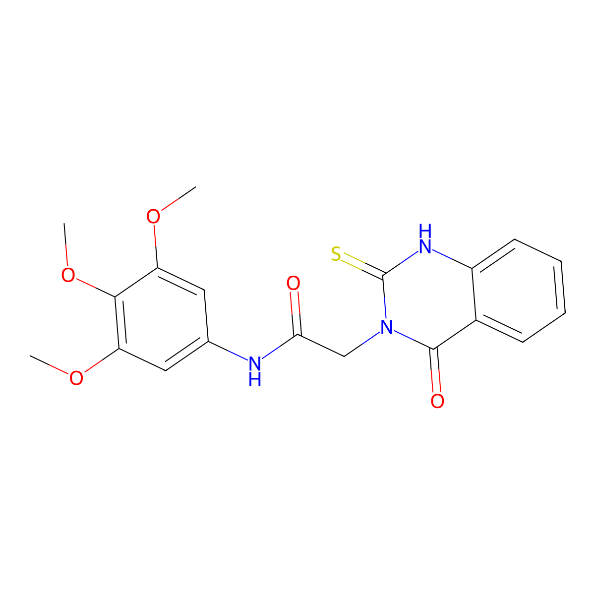 2-(4-oxo-2-sulfanylidene-1H-quinazolin-3-yl)-N-(3,4,5-trimethoxyphenyl)acetamide molecular structure, CAS 422528-53-8