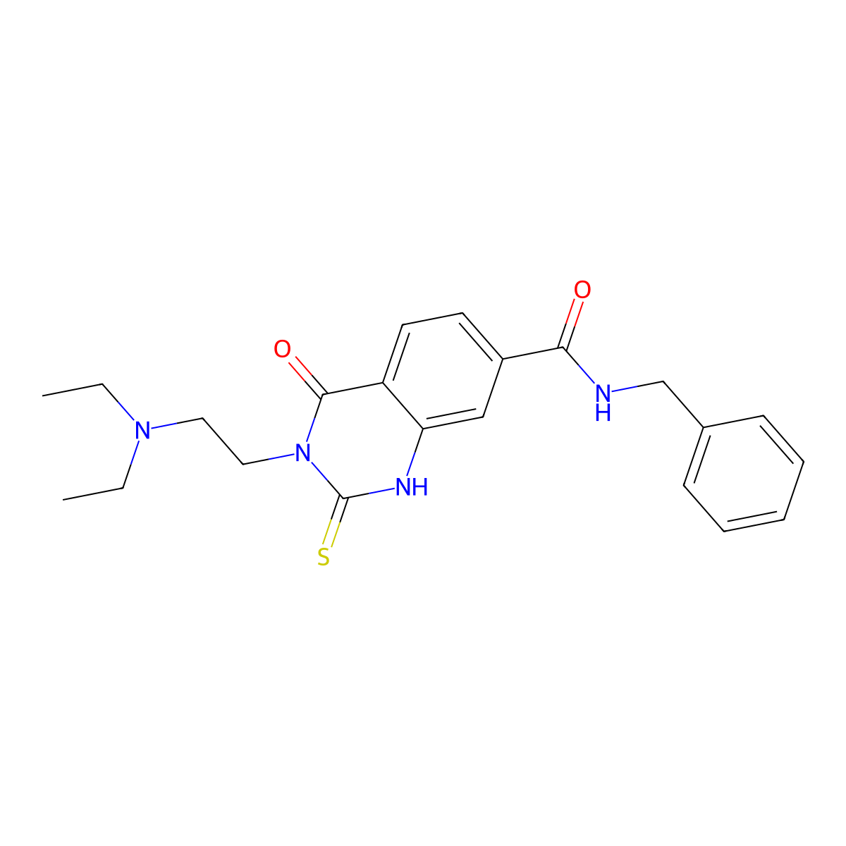 N-benzyl-3-(2-(diethylamino)ethyl)-4-oxo-2-thioxo-1,2,3,4-tetrahydroquinazoline-7-carboxamide molecular structure, CAS 422528-75-4