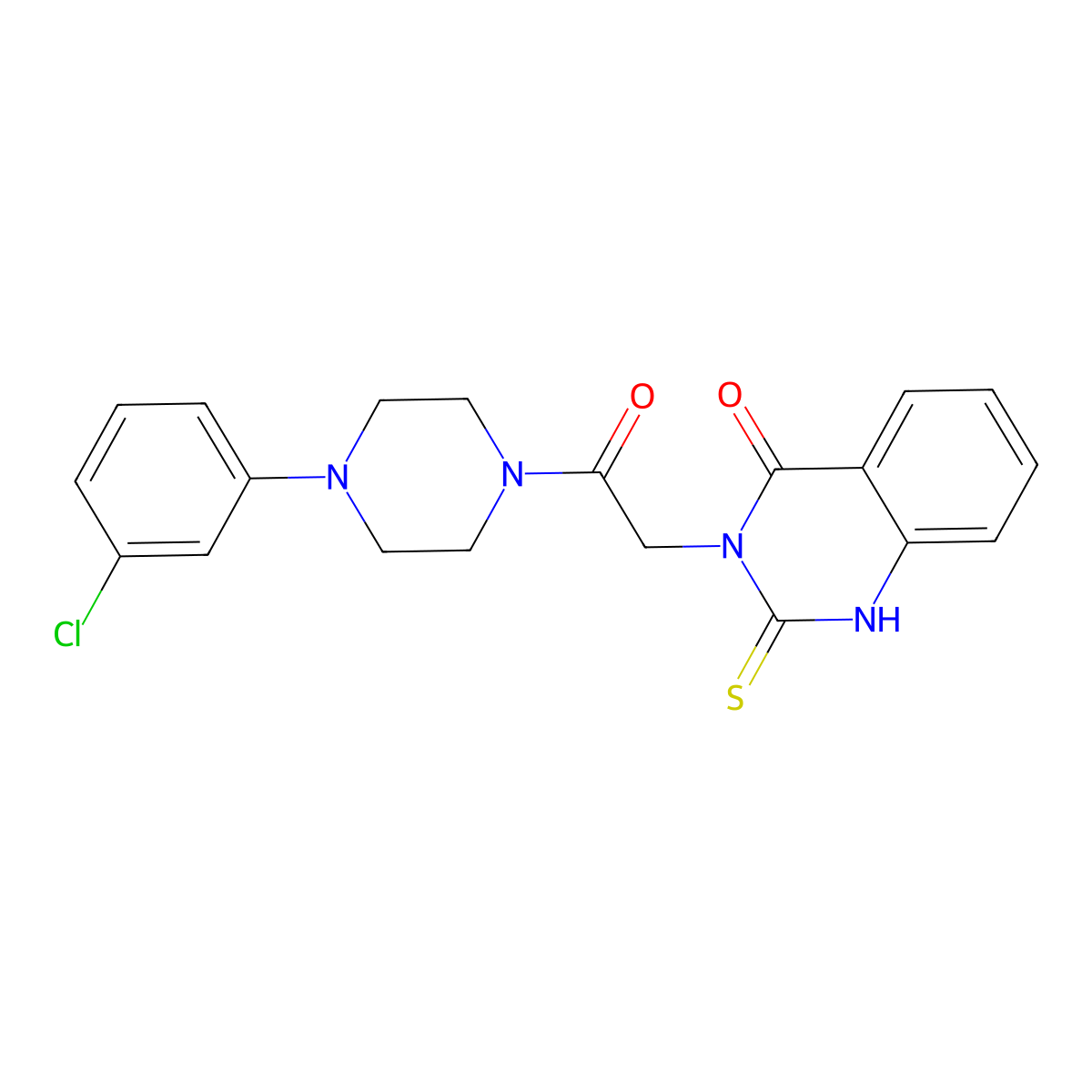 3-[2-[4-(3-chlorophenyl)piperazin-1-yl]-2-oxoethyl]-2-sulfanylidene-1H-quinazolin-4-one molecular structure, CAS 422528-86-7