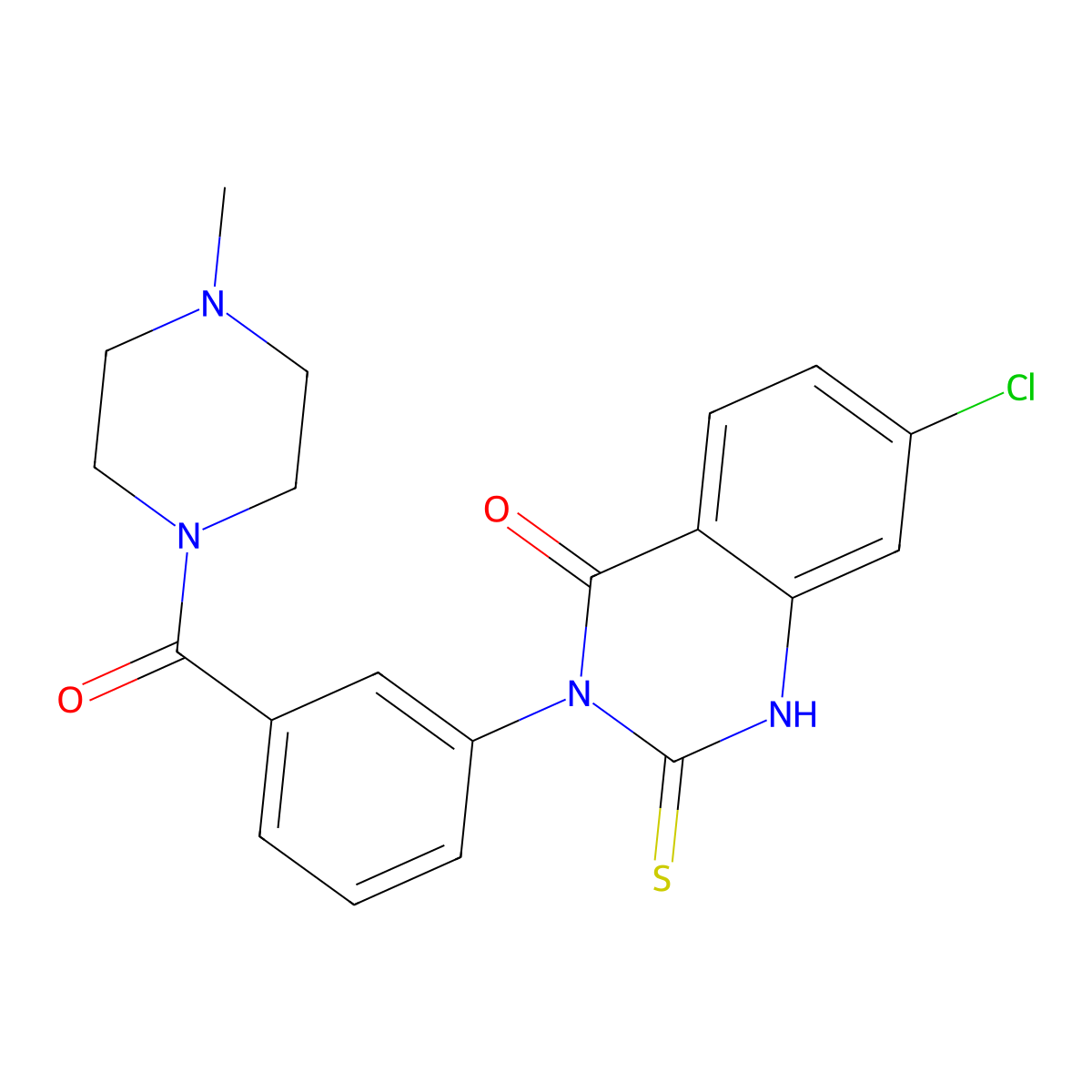 7-chloro-3-[3-(4-methylpiperazine-1-carbonyl)phenyl]-2-sulfanylidene-1H-quinazolin-4-one molecular structure, CAS 422528-87-8