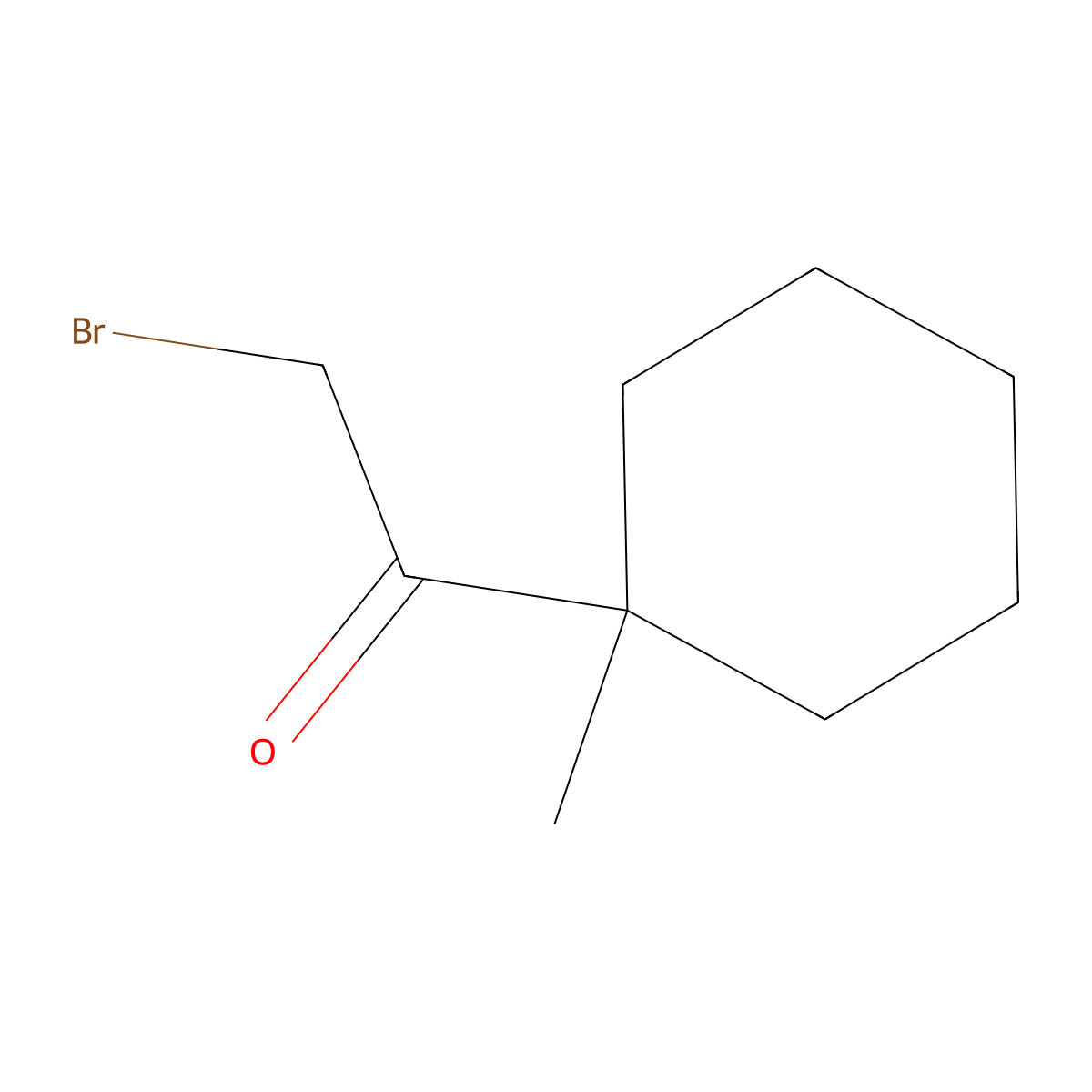 2-Bromo-1-(1-methylcyclohexyl)ethan-1-one molecular structure, CAS 42253-14-5