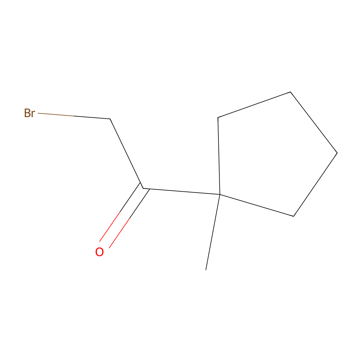 2-Bromo-1-(1-methylcyclopentyl)ethan-1-one molecular structure, CAS 42253-38-3