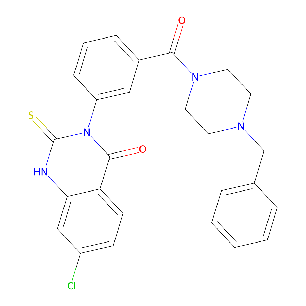 3-[3-(4-benzylpiperazine-1-carbonyl)phenyl]-7-chloro-2-sulfanylidene-1H-quinazolin-4-one molecular structure, CAS 422530-32-3