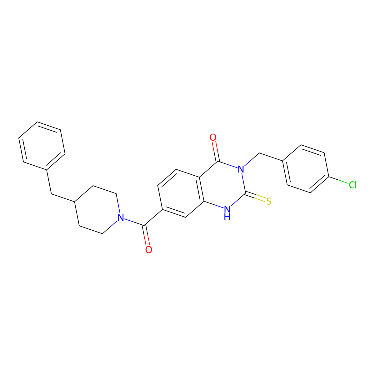 7-(4-Benzylpiperidine-1-carbonyl)-3-[(4-chlorophenyl)methyl]-2-sulfanylidene-1,2,3,4-tetrahydroquinazolin-4-one molecular structure, CAS 422530-39-0