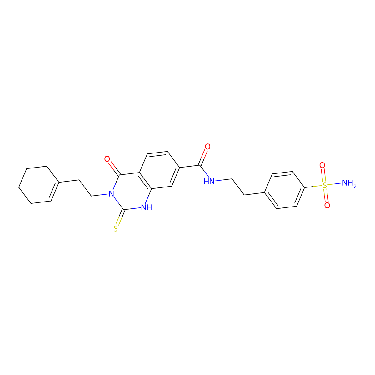 3-[2-(cyclohexen-1-yl)ethyl]-4-oxo-N-[2-(4-sulfamoylphenyl)ethyl]-2-sulfanylidene-1H-quinazoline-7-carboxamide molecular structure, CAS 422530-47-0