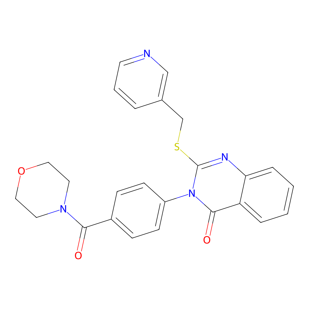 3-[4-(Morpholine-4-carbonyl)phenyl]-2-(pyridin-3-ylmethylsulfanyl)quinazolin-4-one molecular structure, CAS 422530-85-6