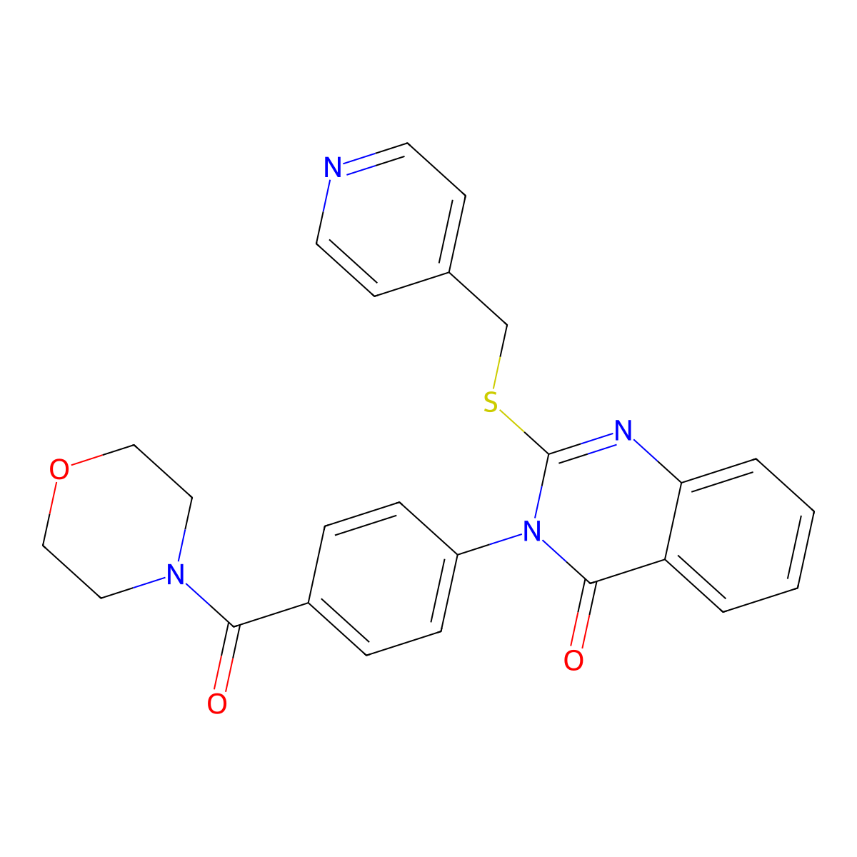 3-[4-(Morpholine-4-carbonyl)phenyl]-2-(pyridin-4-ylmethylsulfanyl)quinazolin-4-one molecular structure, CAS 422530-86-7