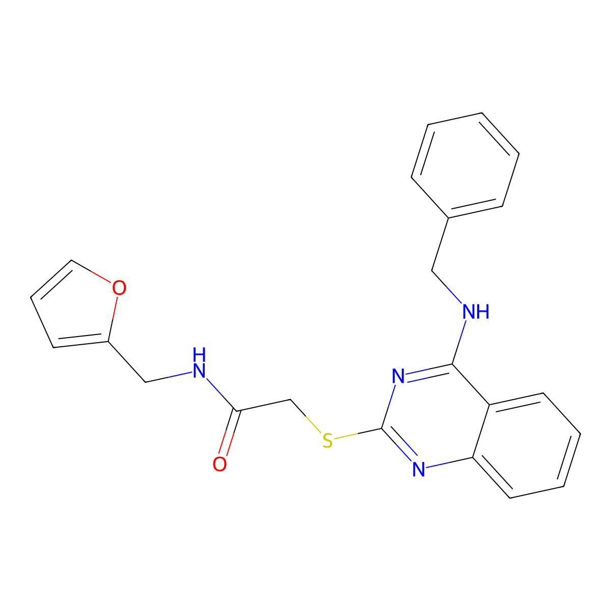 2-[4-(benzylamino)quinazolin-2-yl]sulfanyl-N-(furan-2-ylmethyl)acetamide molecular structure, CAS 422531-89-3