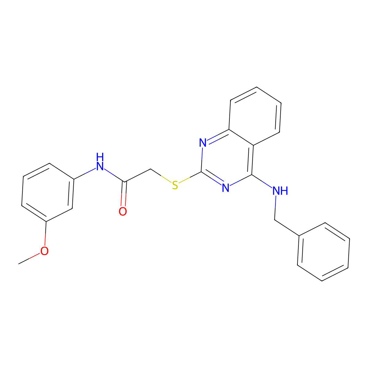2-[4-(benzylamino)quinazolin-2-yl]sulfanyl-N-(3-methoxyphenyl)acetamide molecular structure, CAS 422531-90-6