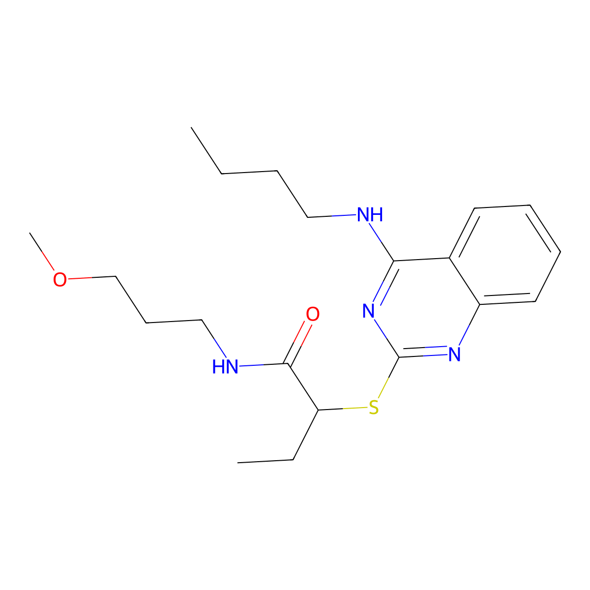2-[4-(butylamino)quinazolin-2-yl]sulfanyl-N-(3-methoxypropyl)butanamide molecular structure, CAS 422532-71-6