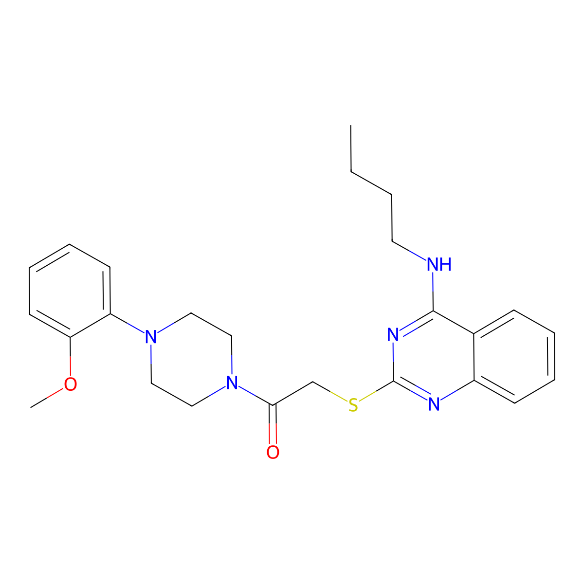 2-[4-(Butylamino)quinazolin-2-yl]sulfanyl-1-[4-(2-methoxyphenyl)piperazin-1-yl]ethanone molecular structure, CAS 422532-74-9