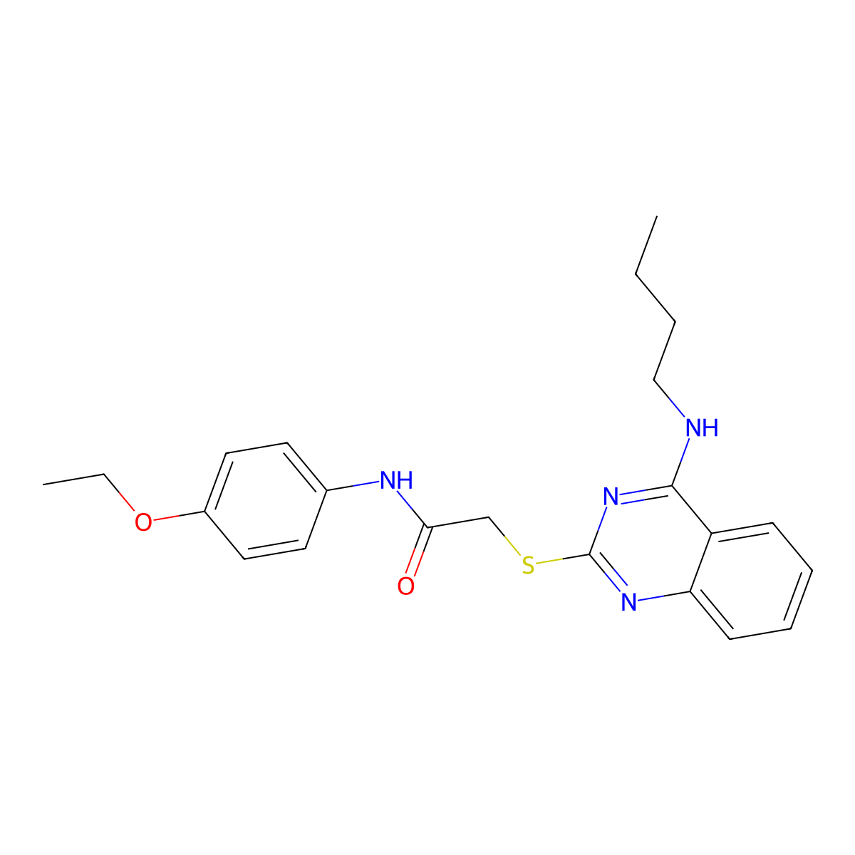 2-[4-(butylamino)quinazolin-2-yl]sulfanyl-N-(4-ethoxyphenyl)acetamide molecular structure, CAS 422532-78-3