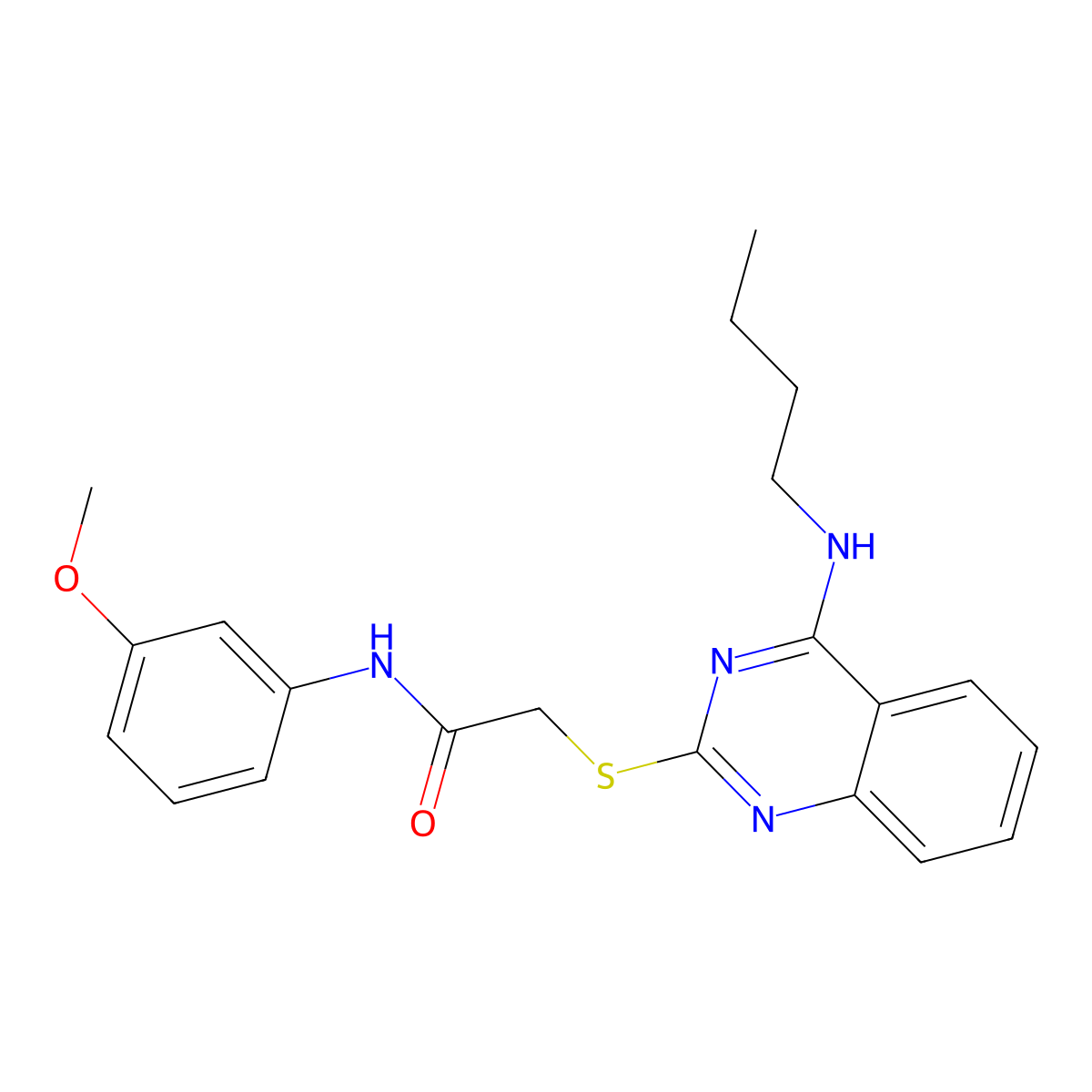 2-[4-(butylamino)quinazolin-2-yl]sulfanyl-N-(3-methoxyphenyl)acetamide molecular structure, CAS 422532-79-4