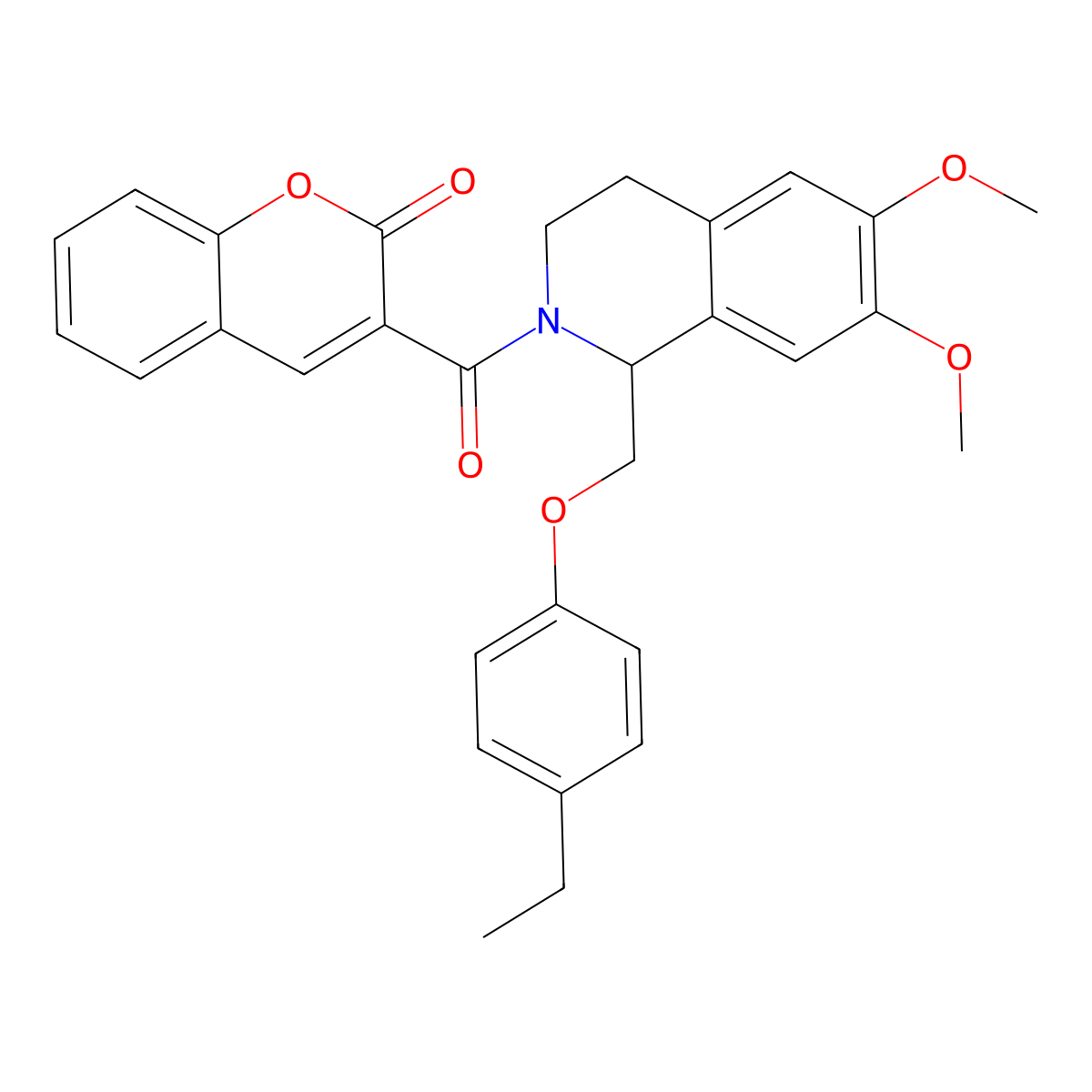 3-[1-[(4-ethylphenoxy)methyl]-6,7-dimethoxy-3,4-dihydro-1H-isoquinoline-2-carbonyl]chromen-2-one molecular structure, CAS 422534-01-8