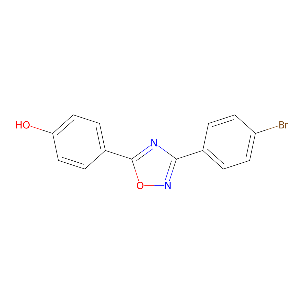 4-[3-(4-Bromophenyl)-1,2,4-oxadiazol-5-yl]phenol molecular structure, CAS 422536-00-3