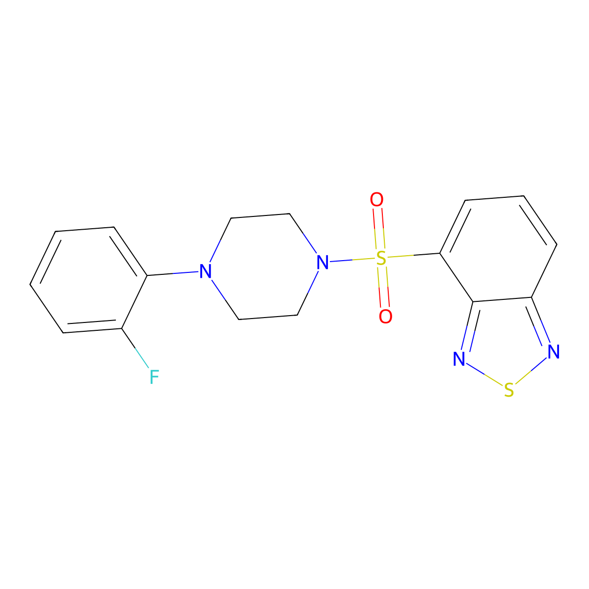4-[4-(2-Fluorophenyl)piperazin-1-yl]sulfonyl-2,1,3-benzothiadiazole molecular structure, CAS 422537-66-4
