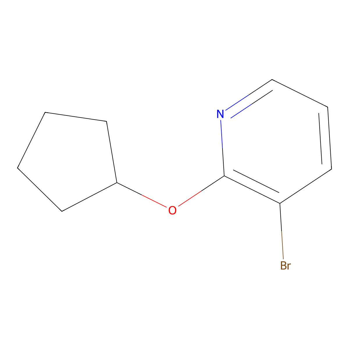 3-Bromo-2-(cyclopentyloxy)pyridine molecular structure, CAS 422557-08-2