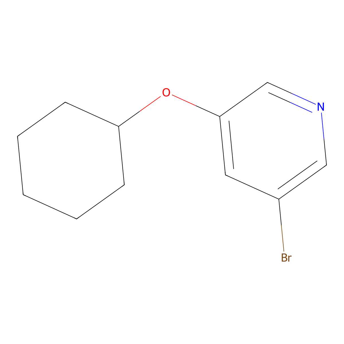 3-Bromo-5-(cyclohexyloxy)pyridine molecular structure, CAS 422557-11-7