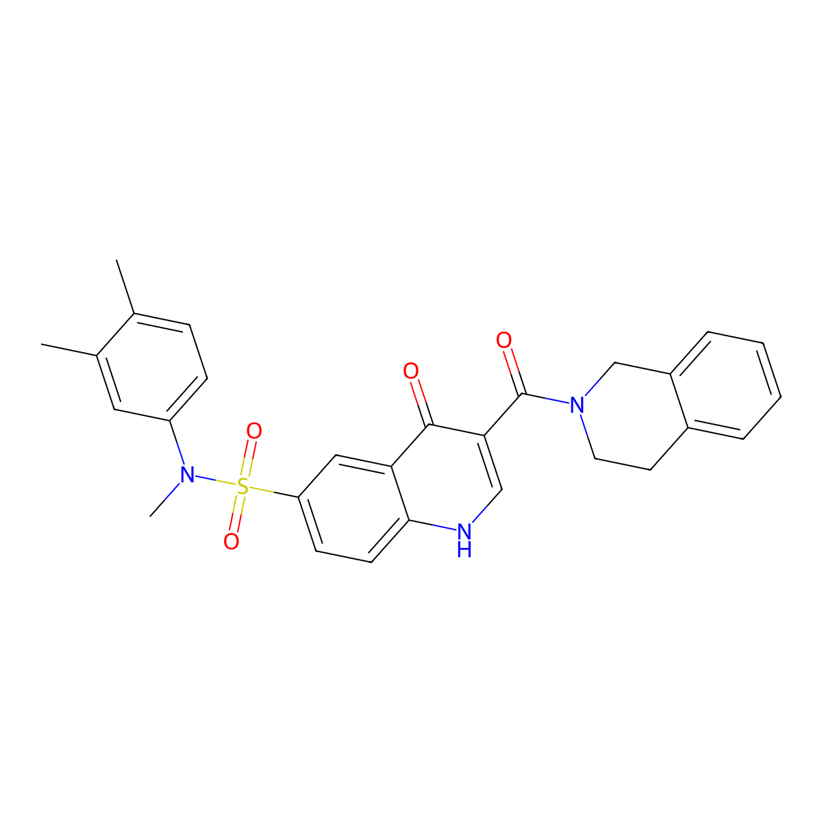 3-[(3,4-Dihydro-2(1H)-isoquinolinyl)carbonyl]-N-(3,4-dimethylphenyl)-1,4-dihydro-N-methyl-4-oxo-6-quinolinesulfonamide molecular structure, CAS 422560-08-5
