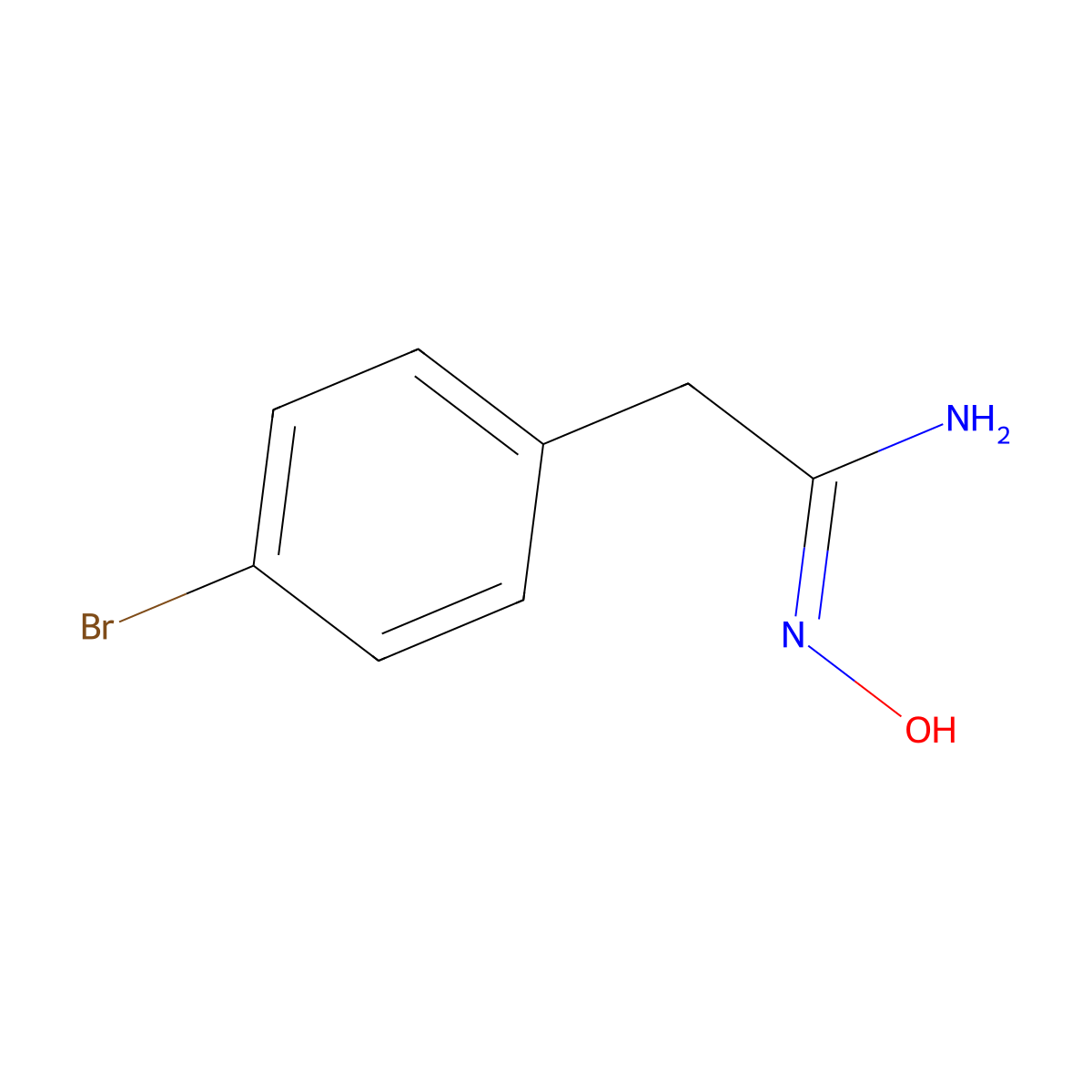 2-(4-bromophenyl)-N'-hydroxyethanimidamide molecular structure, CAS 422560-40-5