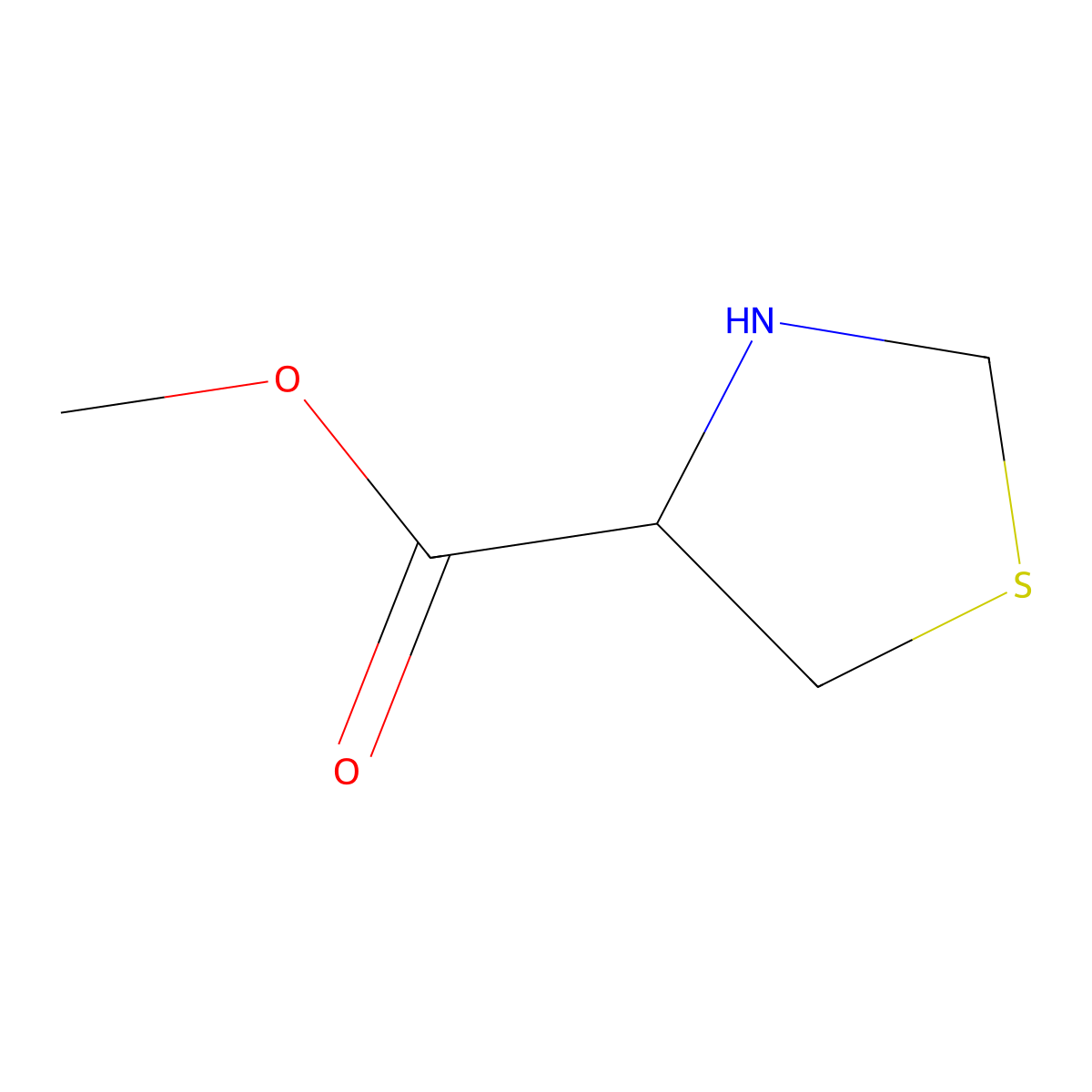 Methyl (R)-thiazolidine-4-carboxylate molecular structure, CAS 42258-90-2