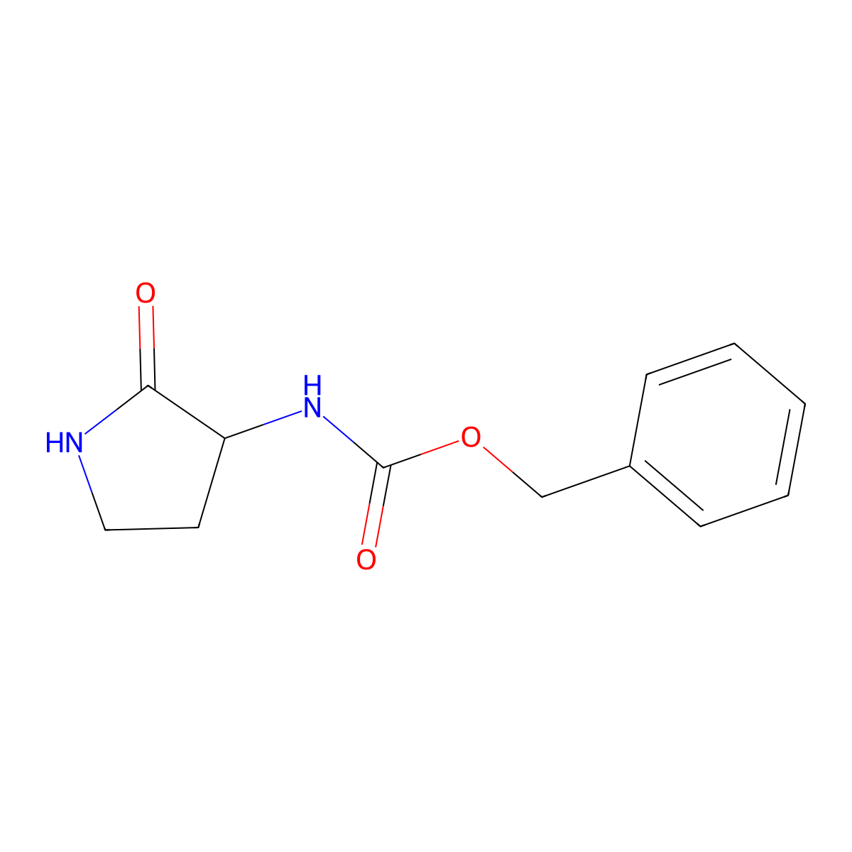 Benzyl (2-oxopyrrolidin-3-yl)carbamate molecular structure, CAS 42259-95-0