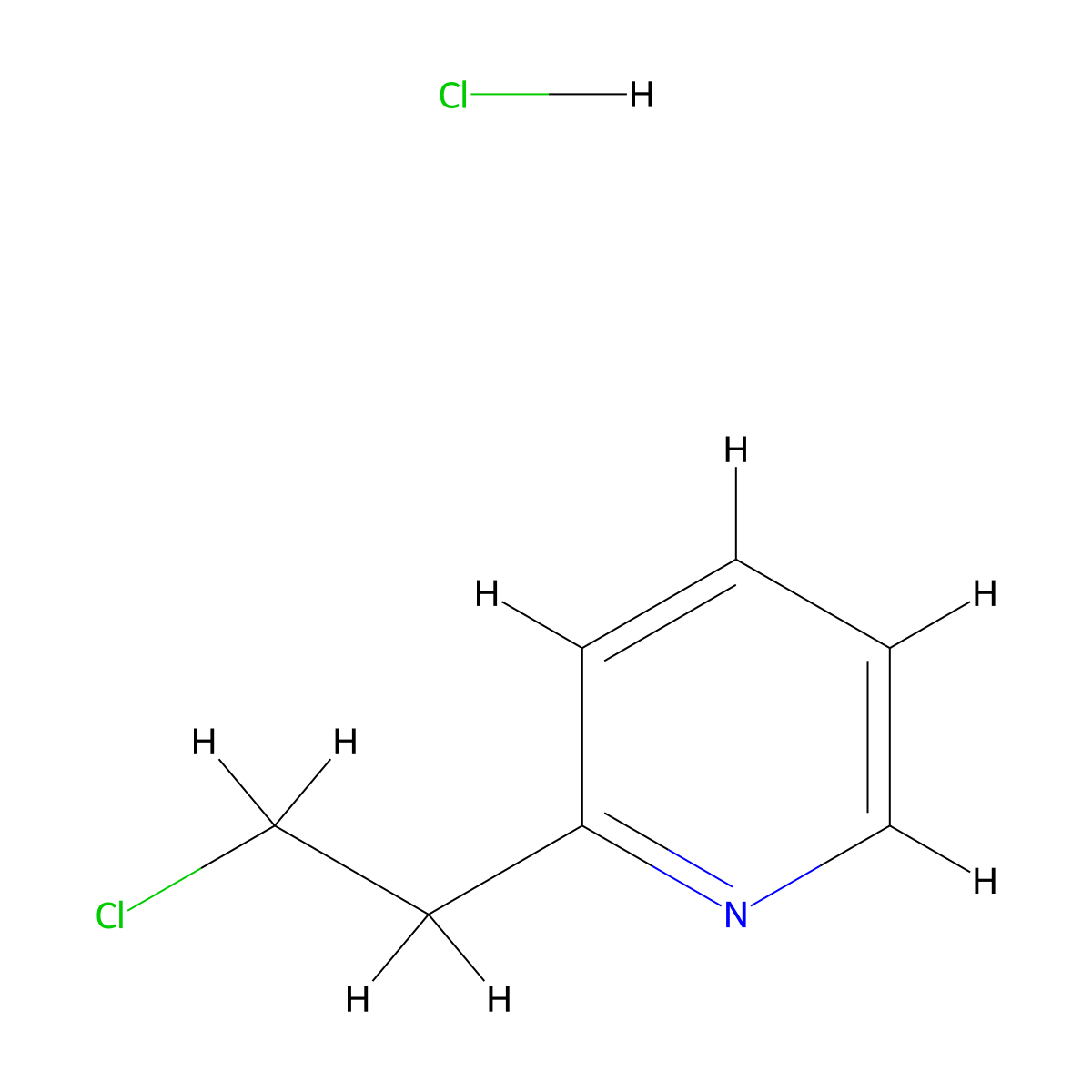Pyridine, 2-(2-chloroethyl)-, hydrochloride molecular structure, CAS 4226-37-3