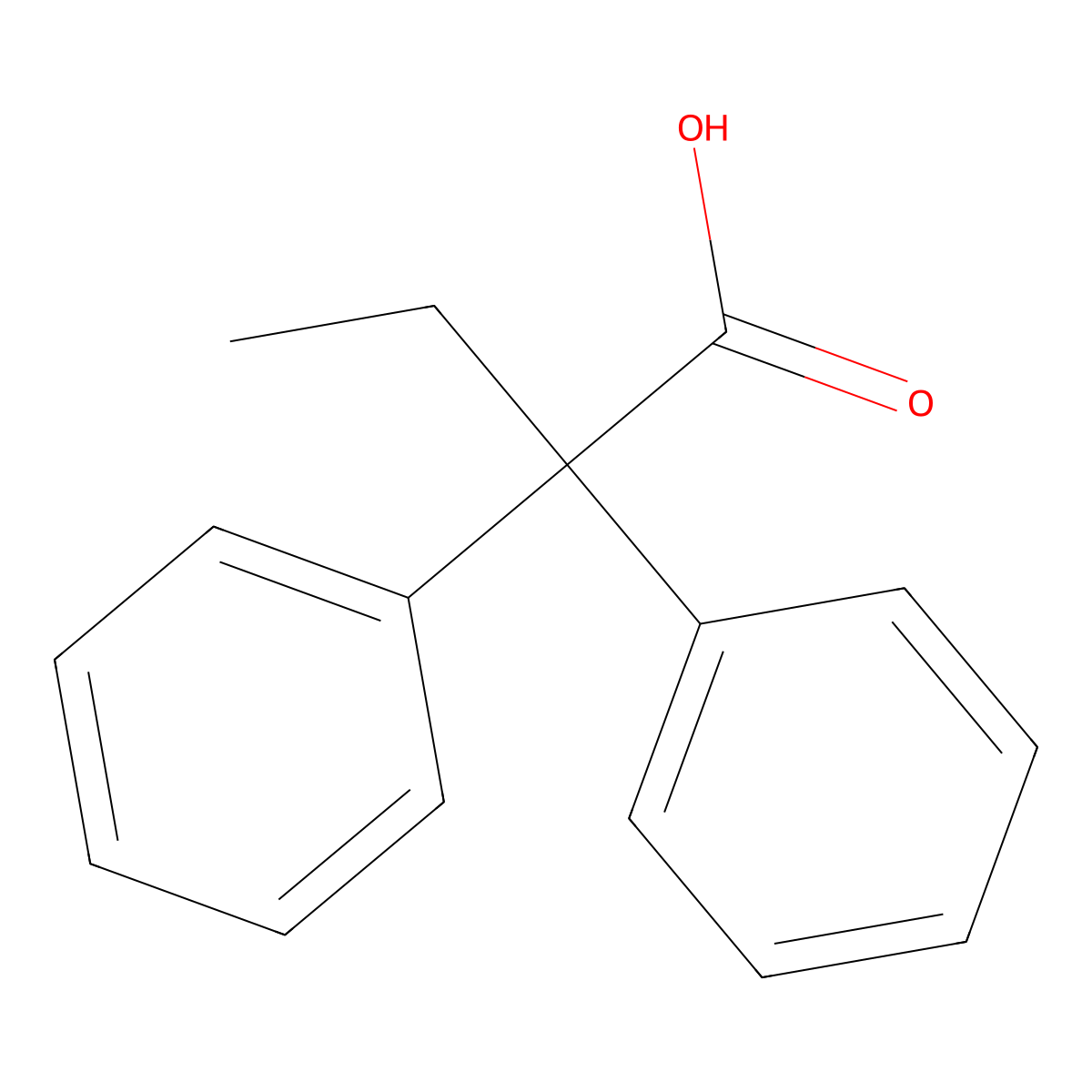 2,2-Diphenylbutyric acid molecular structure, CAS 4226-57-7