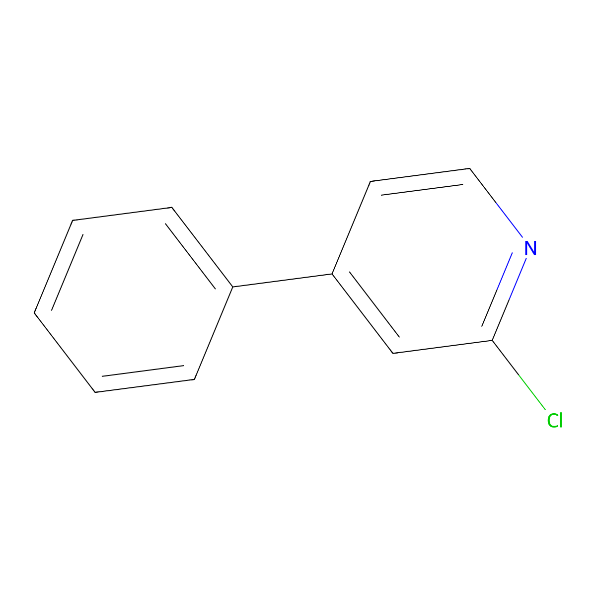 2-Chloro-4-phenylpyridine molecular structure, CAS 42260-39-9