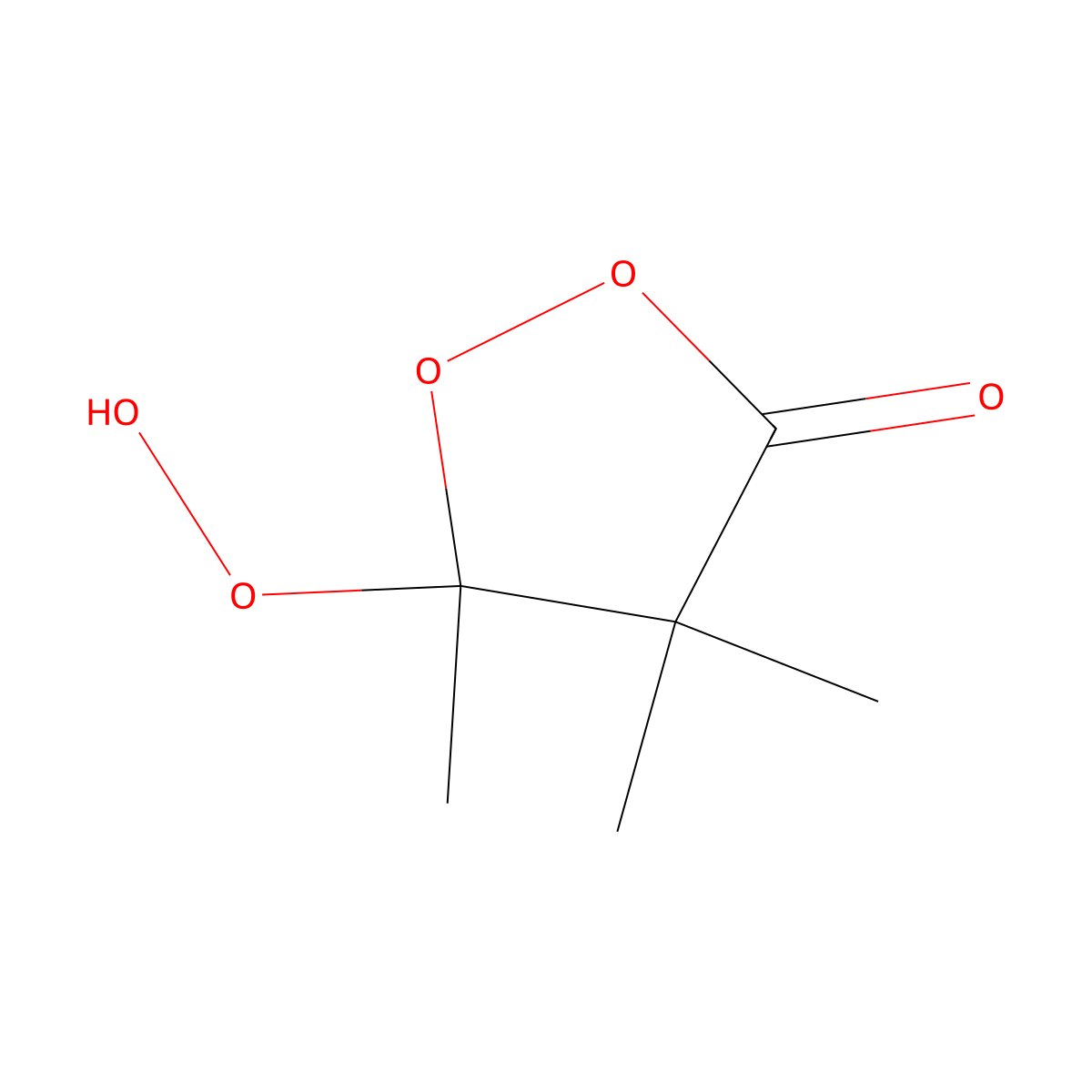 5-Hydroperoxy-4,4,5-trimethyldioxolan-3-one molecular structure, CAS 42260-61-7