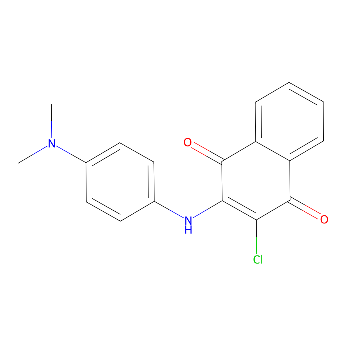 2-Chloro-3-[4-(dimethylamino)anilino]naphthalene-1,4-dione molecular structure, CAS 42262-96-4