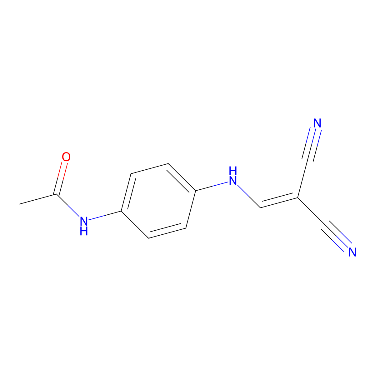 N-[4-(2,2-dicyanoethenylamino)phenyl]acetamide molecular structure, CAS 42265-38-3