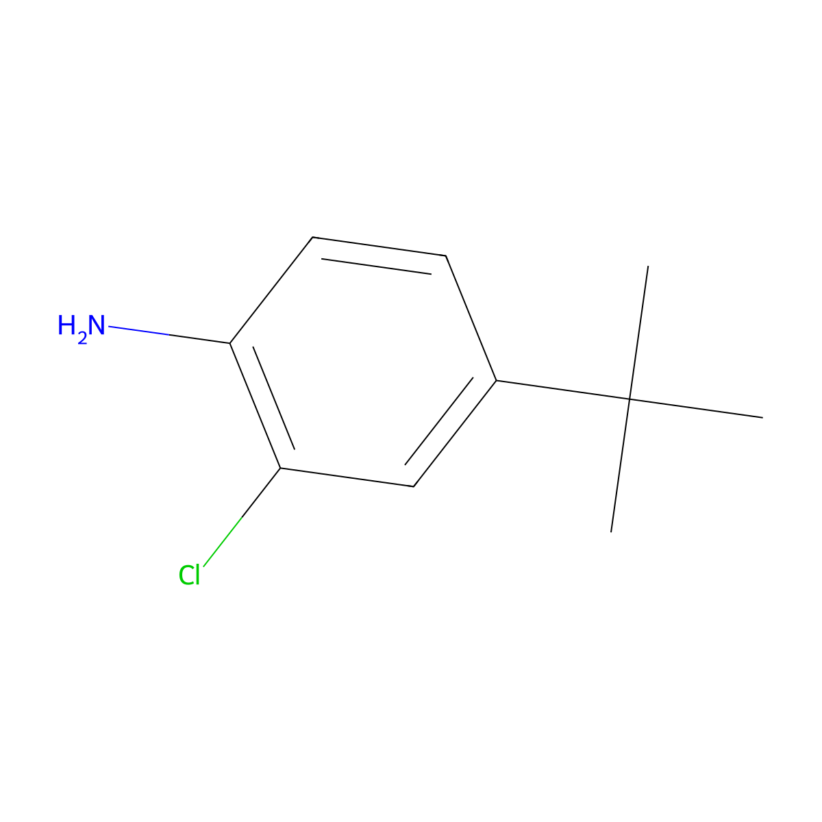 2-Chloro-4-(1,1-dimethylethyl)benzenamine molecular structure, CAS 42265-67-8