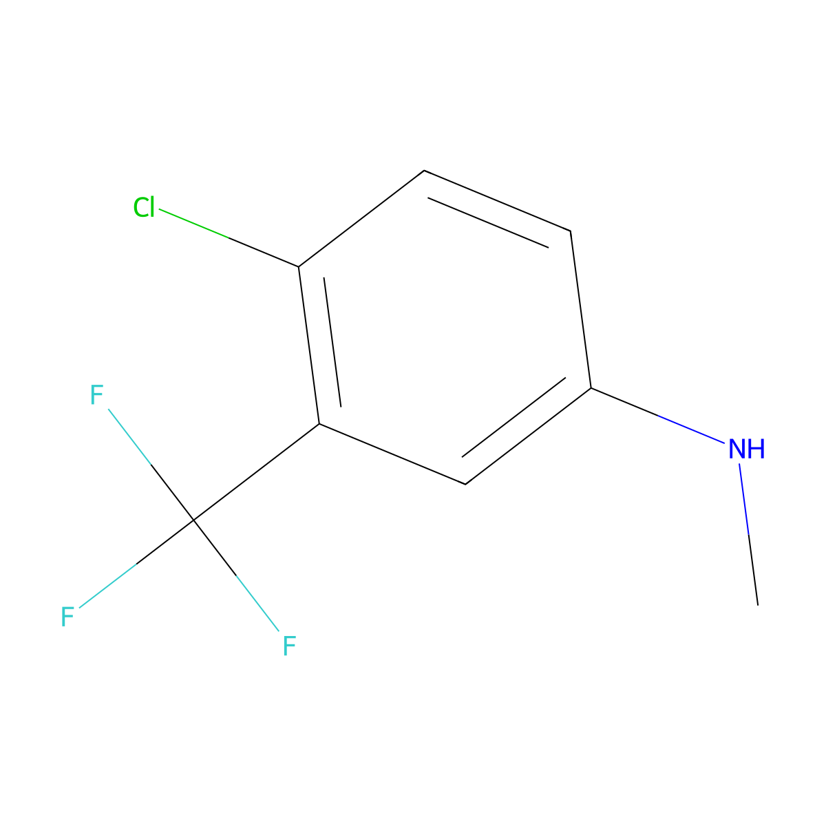 4-Chloro-N-methyl-3-(trifluoromethyl)benzenamine molecular structure, CAS 42265-69-0