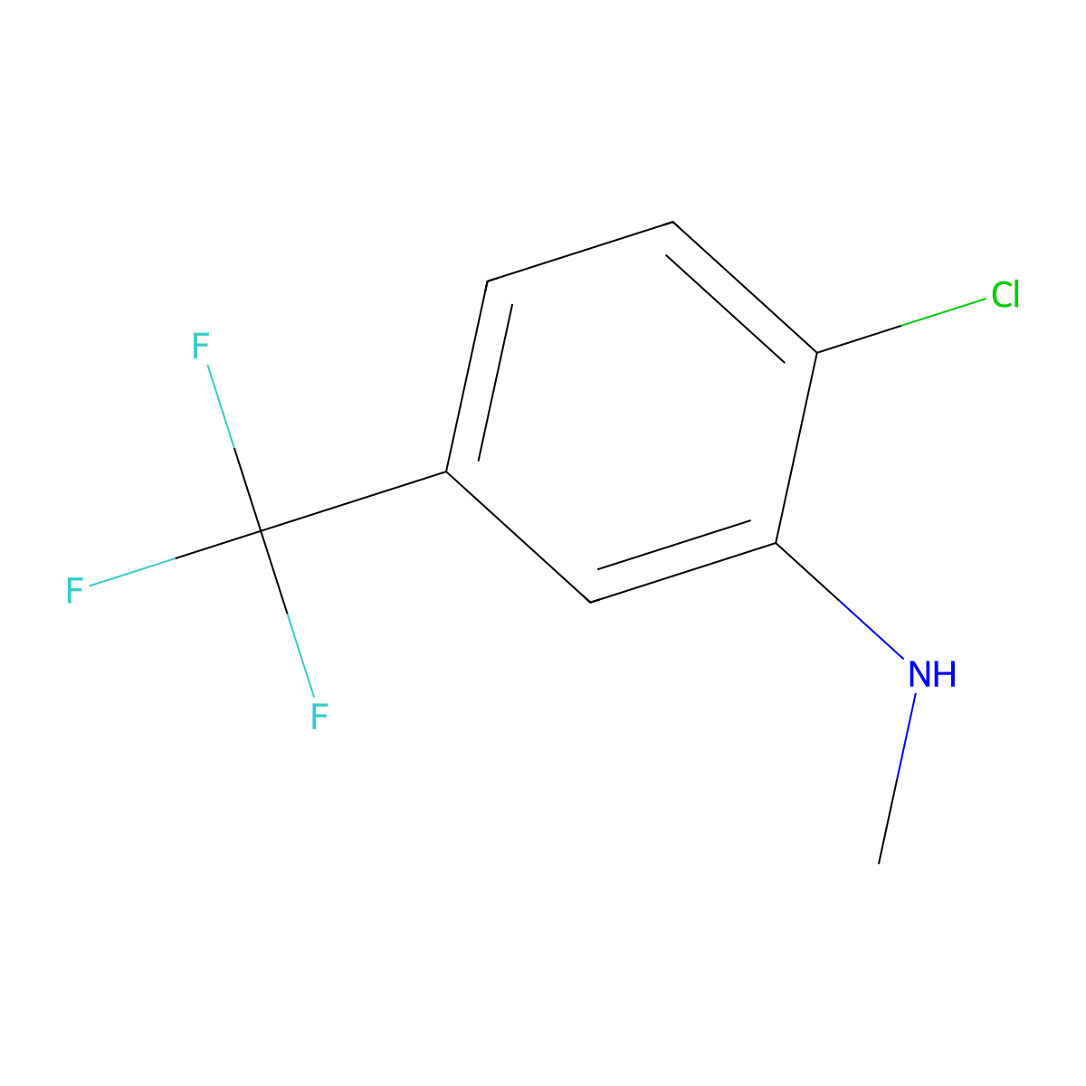 2-Chloro-N-methyl-5-(trifluoromethyl)aniline molecular structure, CAS 42265-74-7