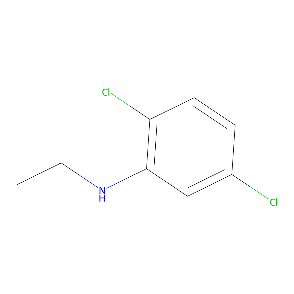 2,5-dichloro-N-ethylaniline molecular structure, CAS 42265-81-6