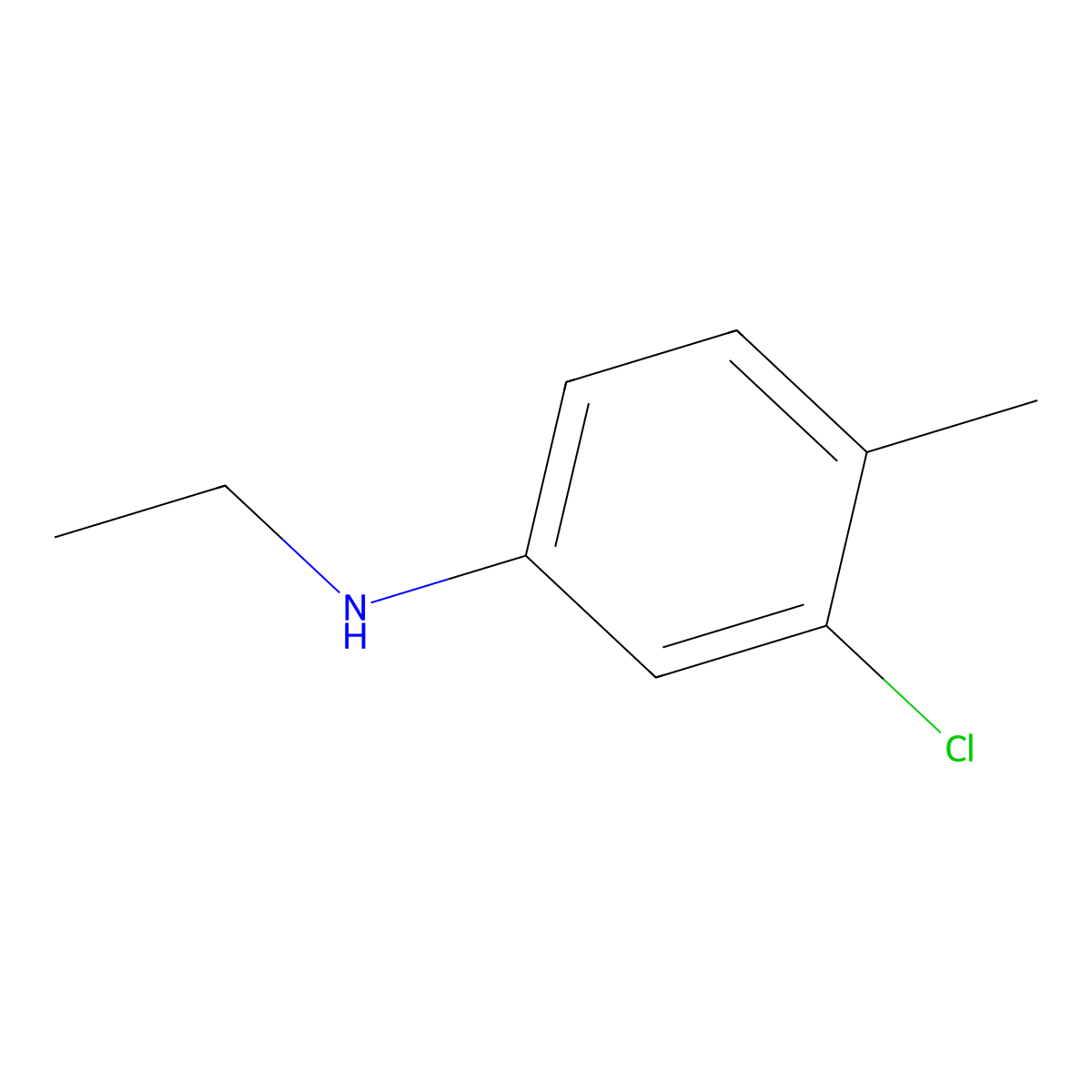 3-chloro-N-ethyl-4-methylaniline molecular structure, CAS 42265-86-1