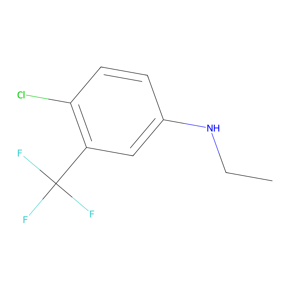 [4-Chloro-3-(trifluoromethyl)phenyl]ethylamine molecular structure, CAS 42265-87-2