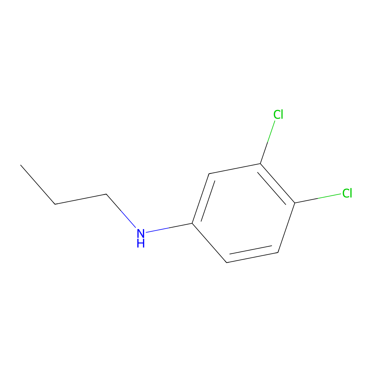 3,4-dichloro-N-propylaniline molecular structure, CAS 42266-13-7