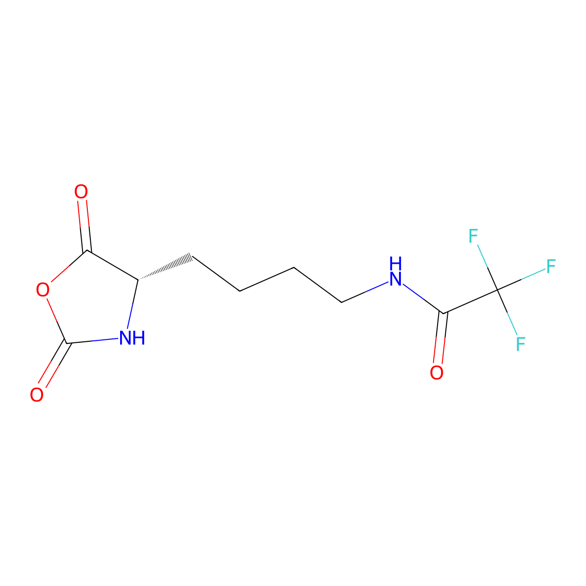 N-Trifluoroacetyl-L-lysine N-carboxyanhydride molecular structure, CAS 42267-27-6