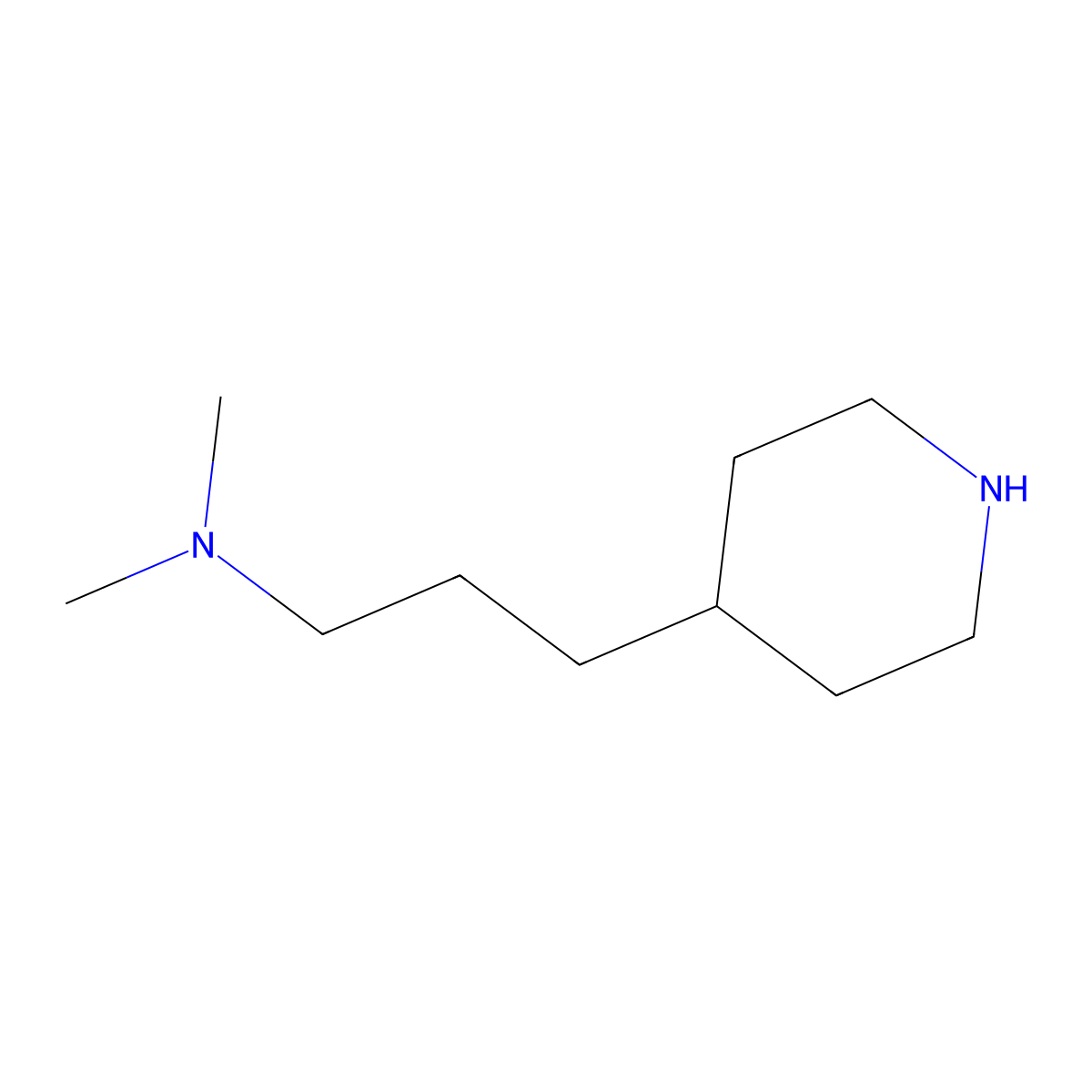 Dimethyl[3-(piperidin-4-yl)propyl]amine molecular structure, CAS 42270-35-9
