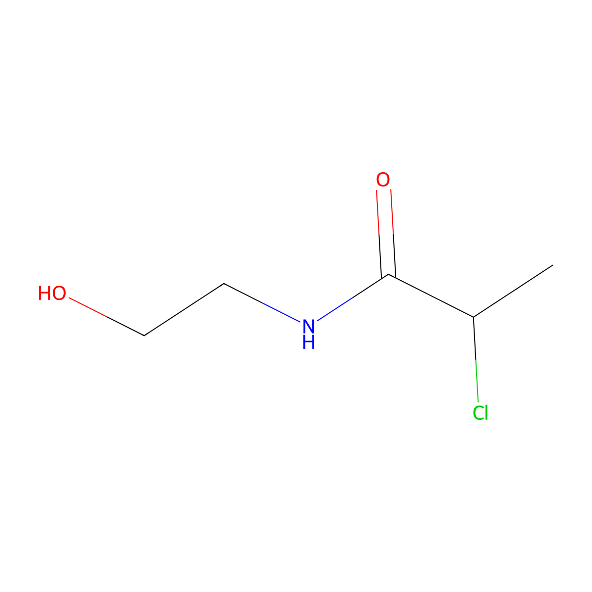 2-chloro-N-(2-hydroxyethyl)propanamide molecular structure, CAS 42275-81-0