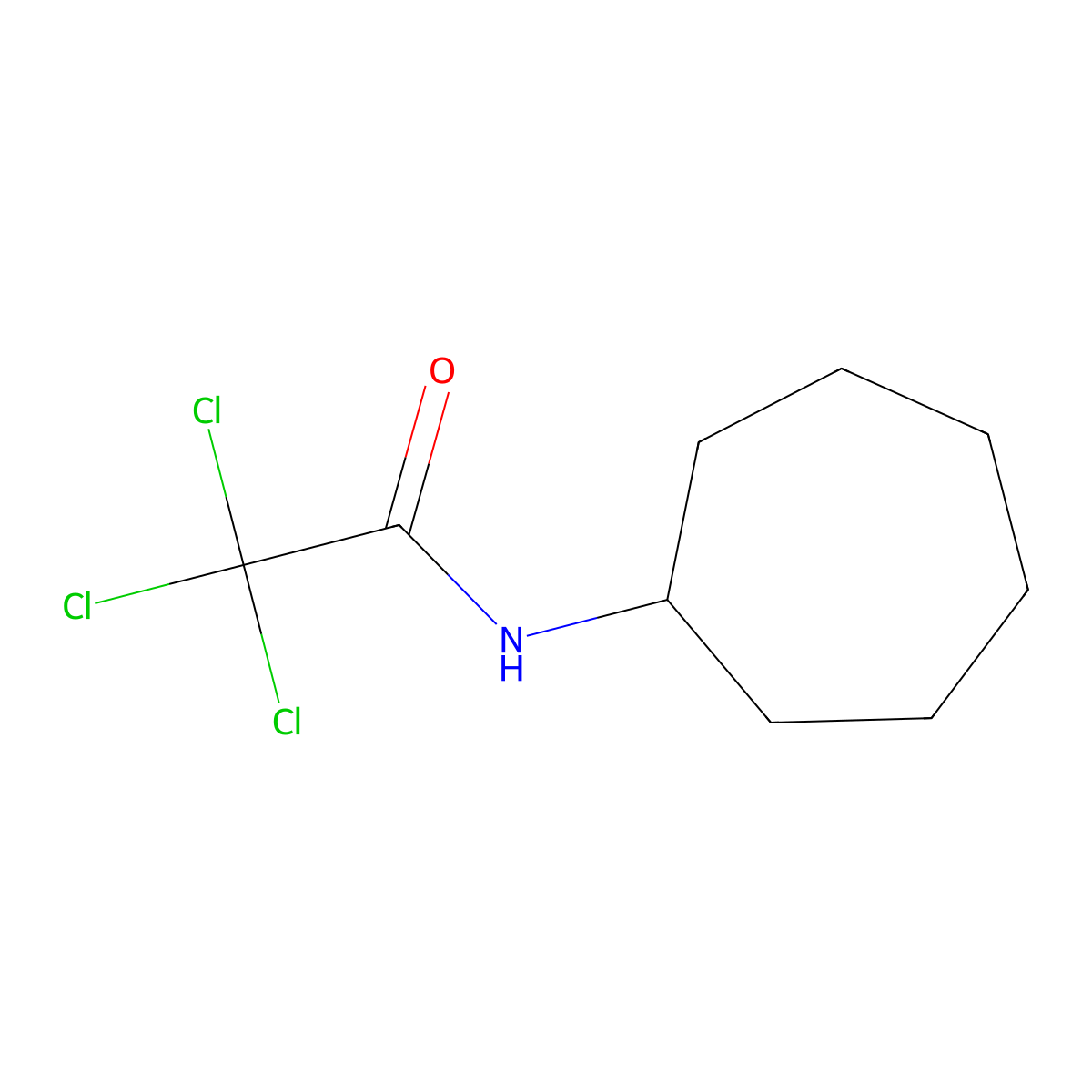 2,2,2-trichloro-N-cycloheptylacetamide molecular structure, CAS 42276-23-3