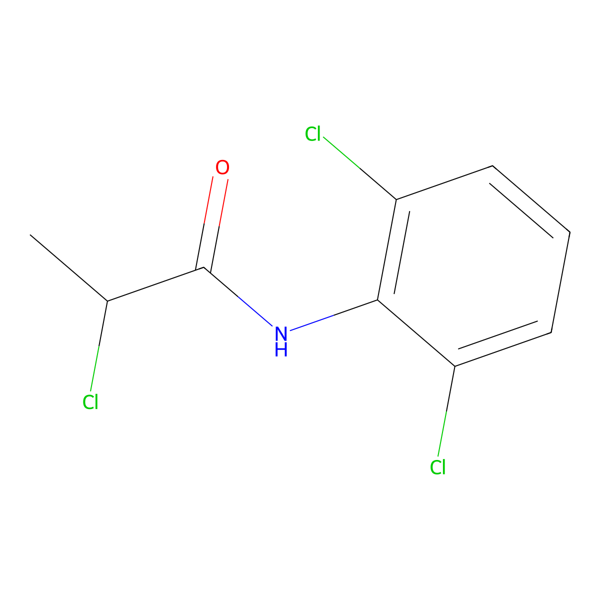 2-chloro-N-(2,6-dichlorophenyl)propanamide molecular structure, CAS 42276-43-7