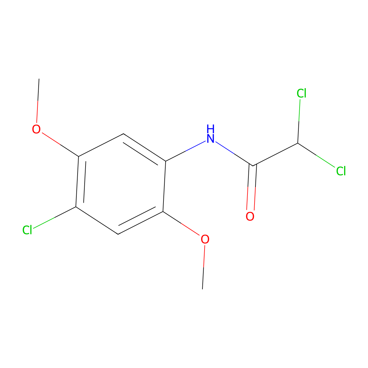 2,2-dichloro-N-(4-chloro-2,5-dimethoxyphenyl)acetamide molecular structure, CAS 42276-58-4